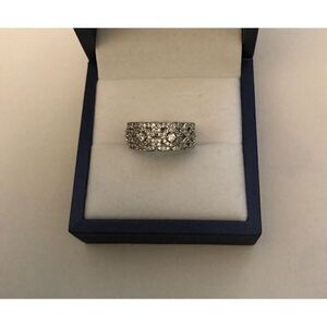 Pretty 2 Ct. Sim Diamond Filigree Design Wide Band Ring Sz 7